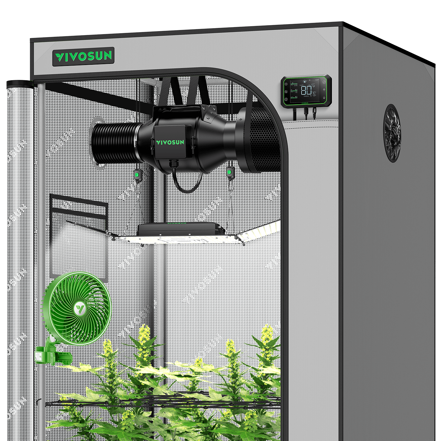 Smart Grow Tent Kit Giy Sgs G44 4x4 4 Plant Complete System With Wifi E42a Controller 2x 200w 0530