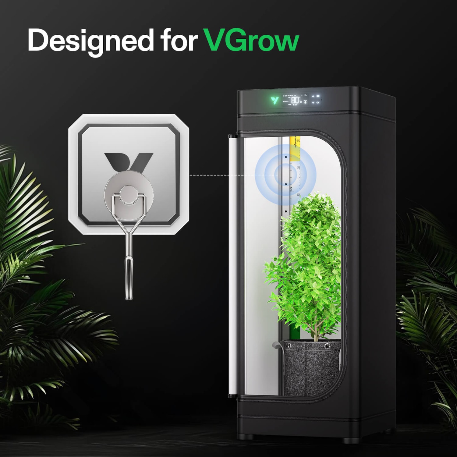 Add-on Base & Magnetic Hook for VGrow Smart Grow Box, 4 Sets
