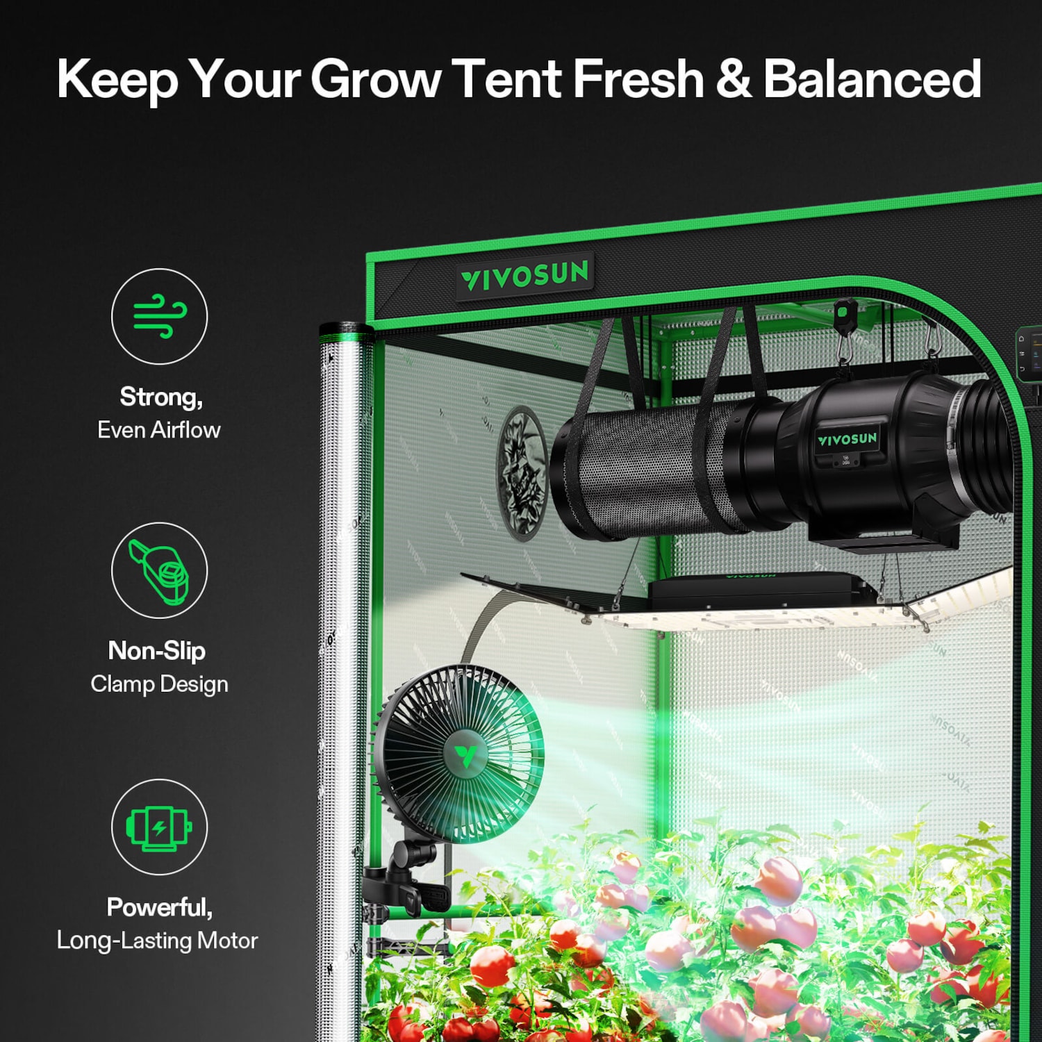AeroWave A6 Grow Tent Clip Fan, 6