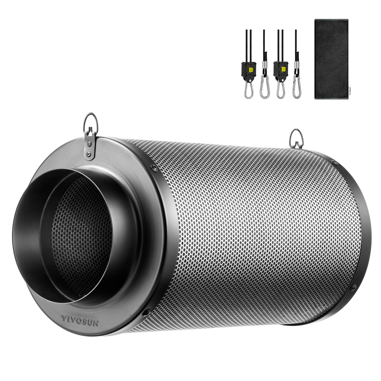 6 Inch Air Carbon Filter for Odor Control Black