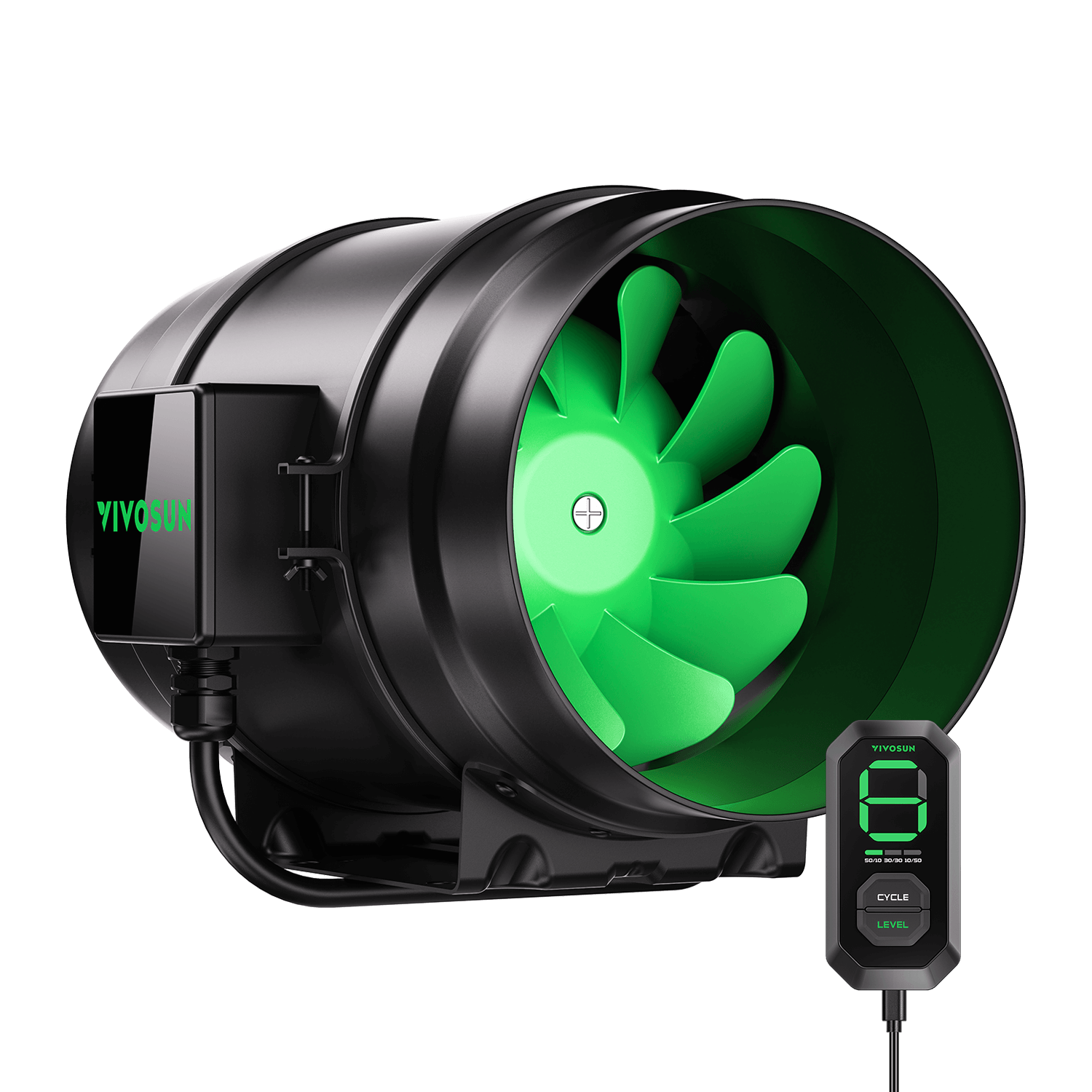 VIVOSUN Rohrventilator 100mm Abluftventilator 330m³/h AeroZesh G4 mit EC- Motor und GrowHub E42A , VPD-Regler, WiFi/App-Fernsteuerung Ventilator Growbox Rohrlüfter für Kühlung, Growzelte, Hydroponik