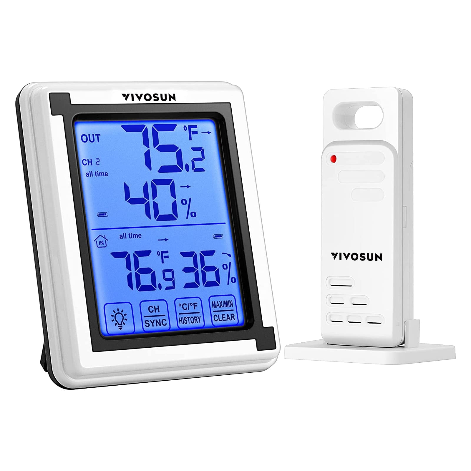Vivosun Digital Hygrometer Indoor Outdoor Thermometer