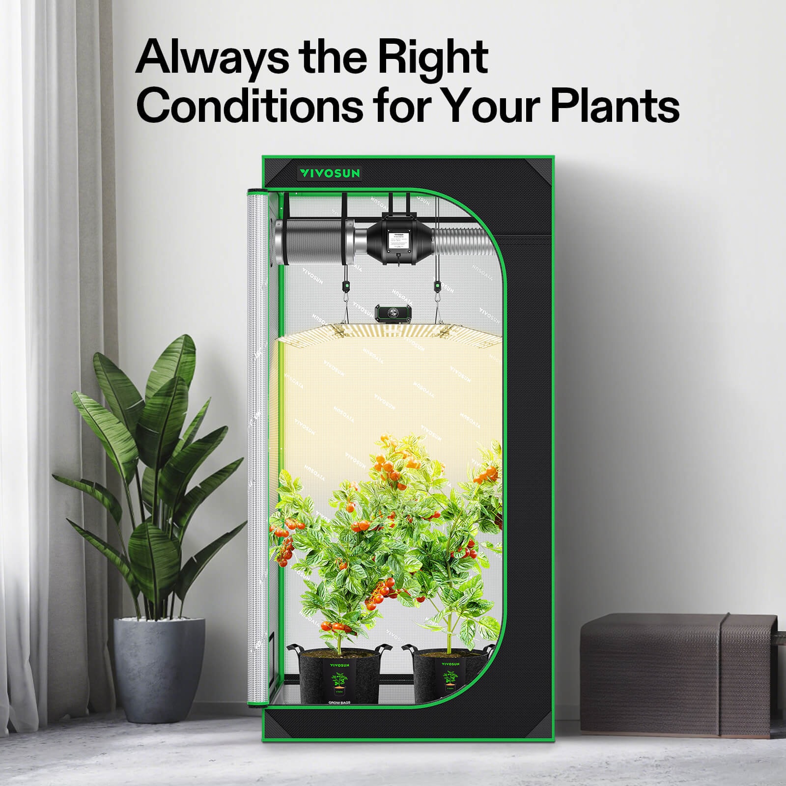 Starter Grow Tent Kit, 3 × 3ft 3-Plant System, WiFi-Controlled Starter Grow Tent Kit, 3 × 3ft 3-Plant System, WiFi-Controlled