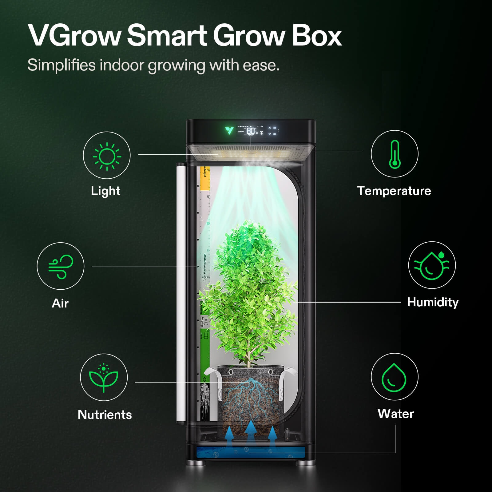 VGrow Smart Grow Box | Automated Indoor Gardening System w