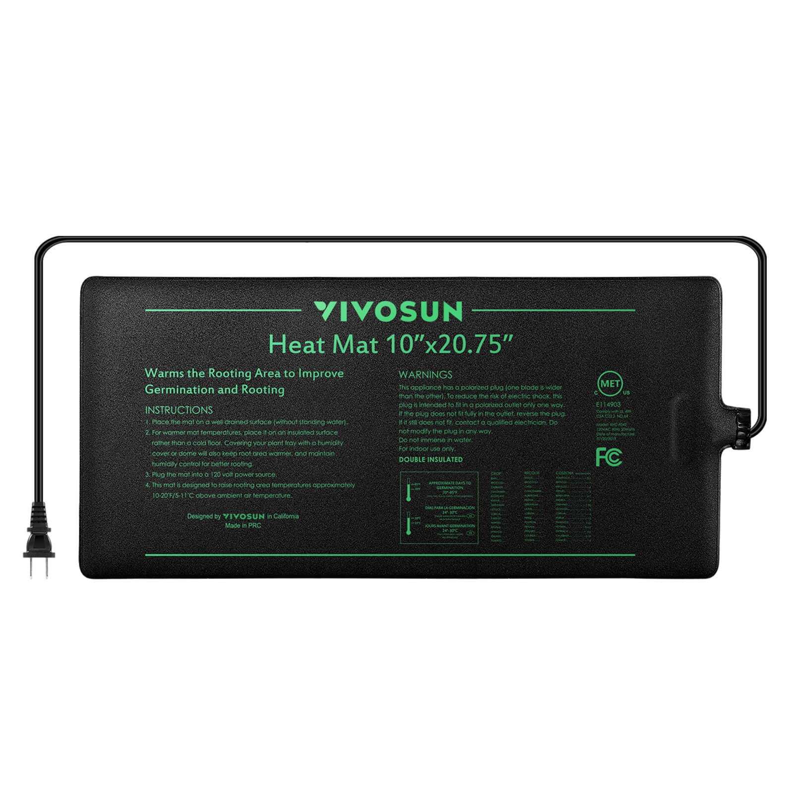 VIVOSUN Seedling Heat Mat Digital Thermostat Combo 48x20.75