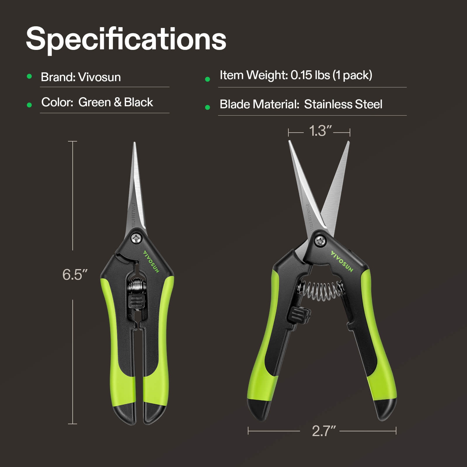 2-Pack Curved Pruning Shears With Stainless Steel Blades - Comfort Grip Garden Scissors