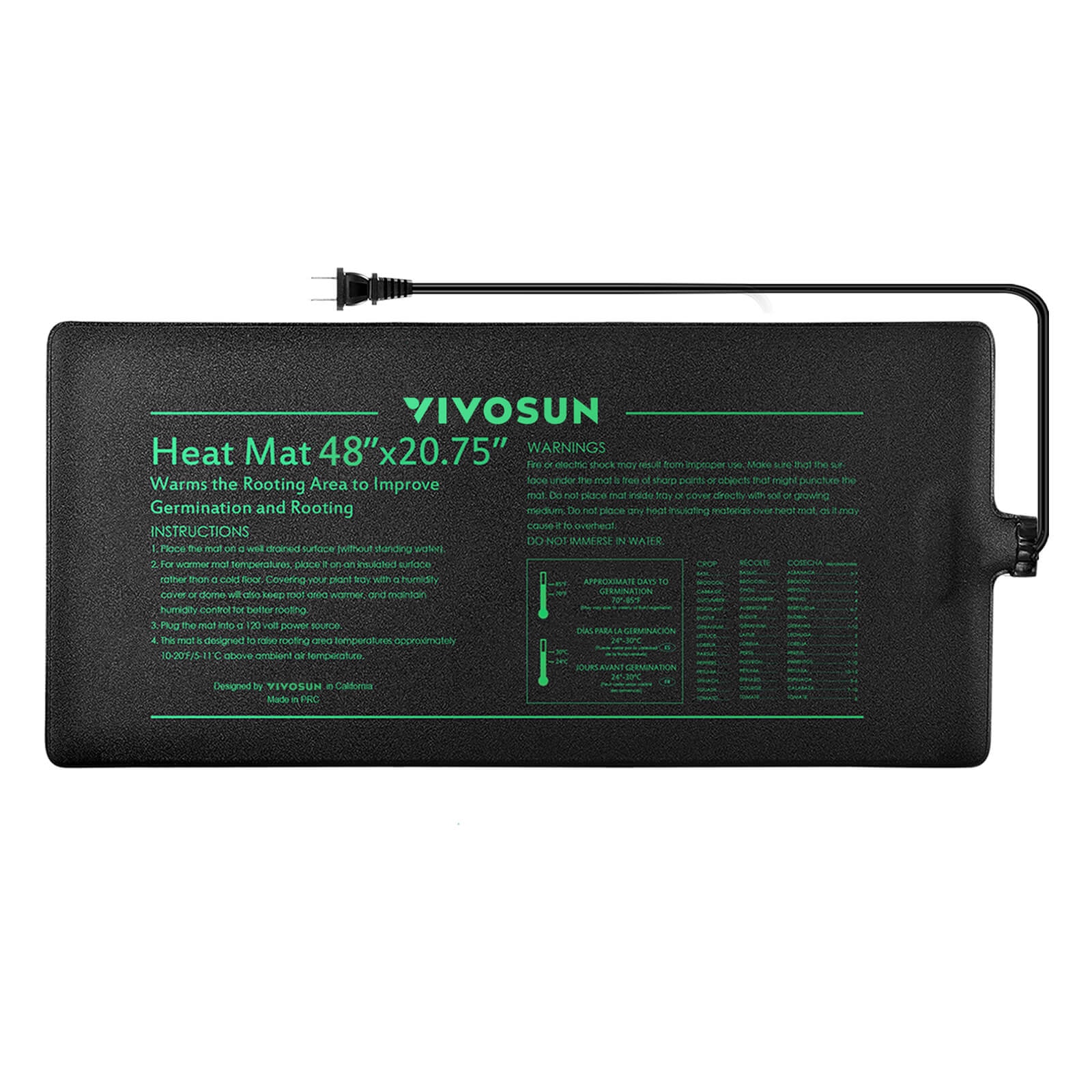 VIVOSUN Digital Heat Mat Thermostat Temperature Controller 40–108 ºF for  Seed