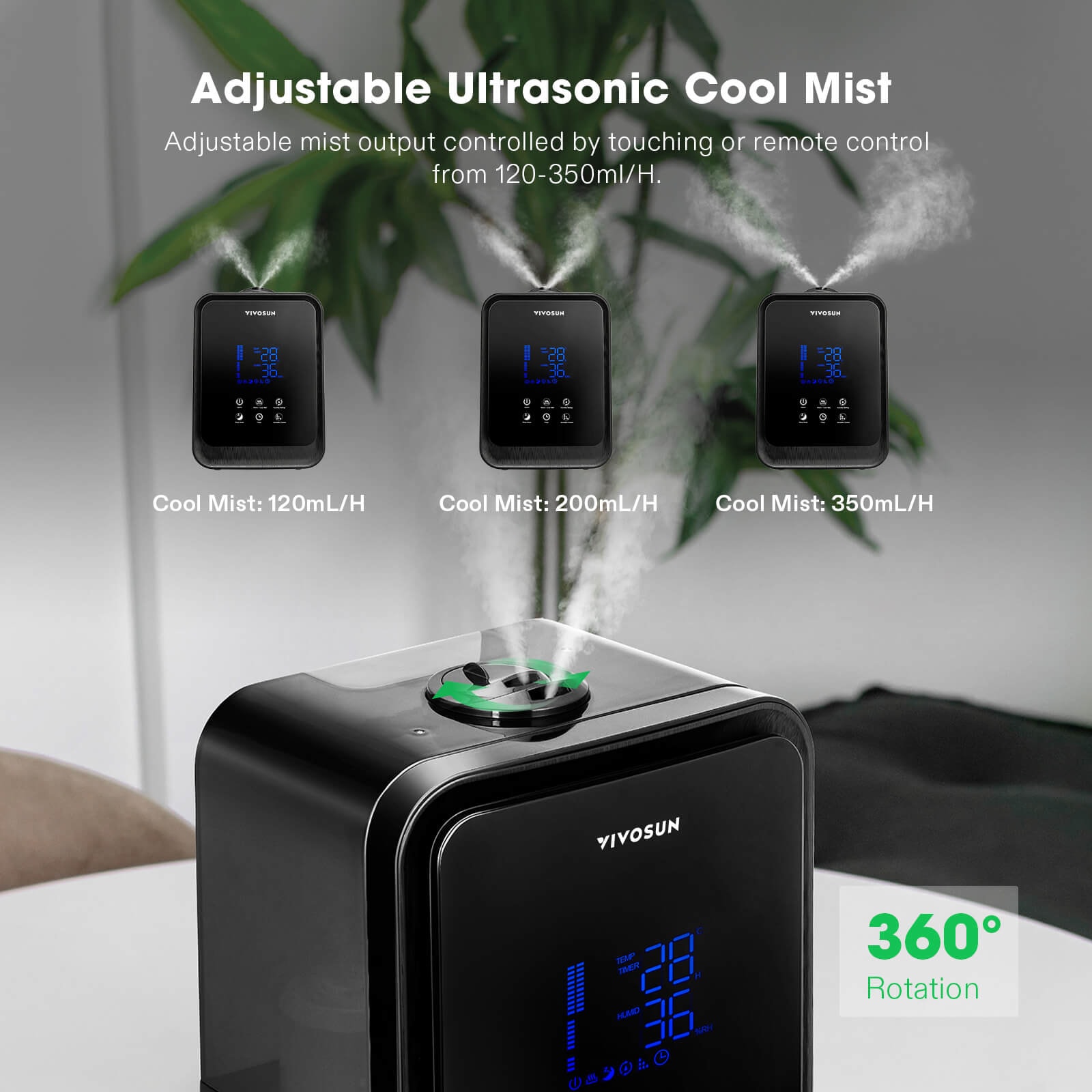 VIVOSUN Cool Mist Humidifier & Digital Hygrometer Thermometer Humidity  Monitor