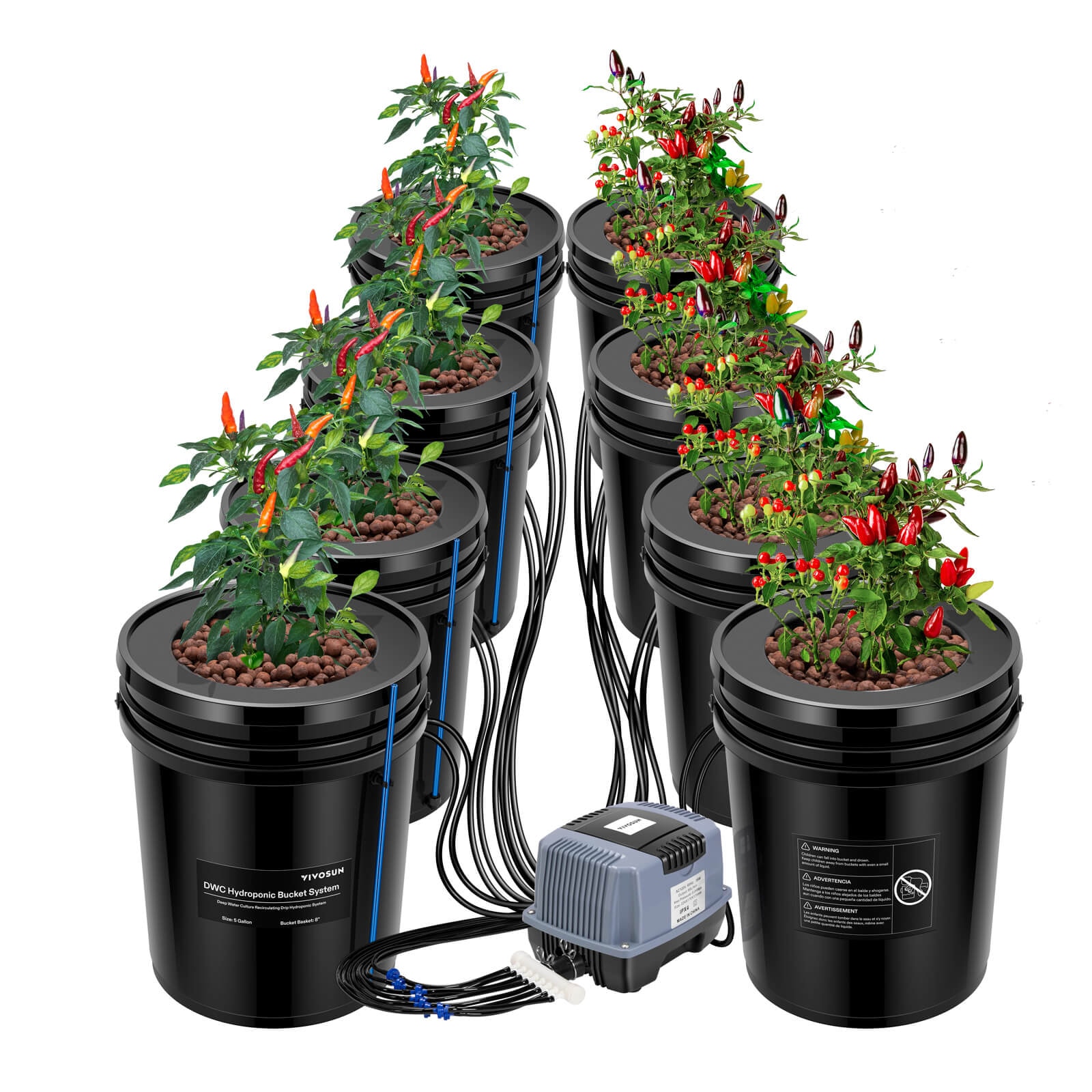 Easy to build five gallon bucket DWC hydroponic system