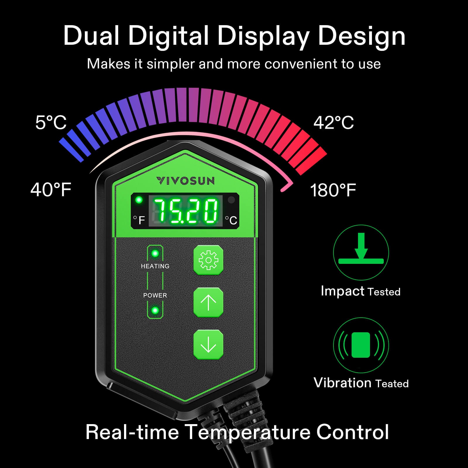 VIVOHOME Digital Thermostat Controller for Seedling Heat Mat 