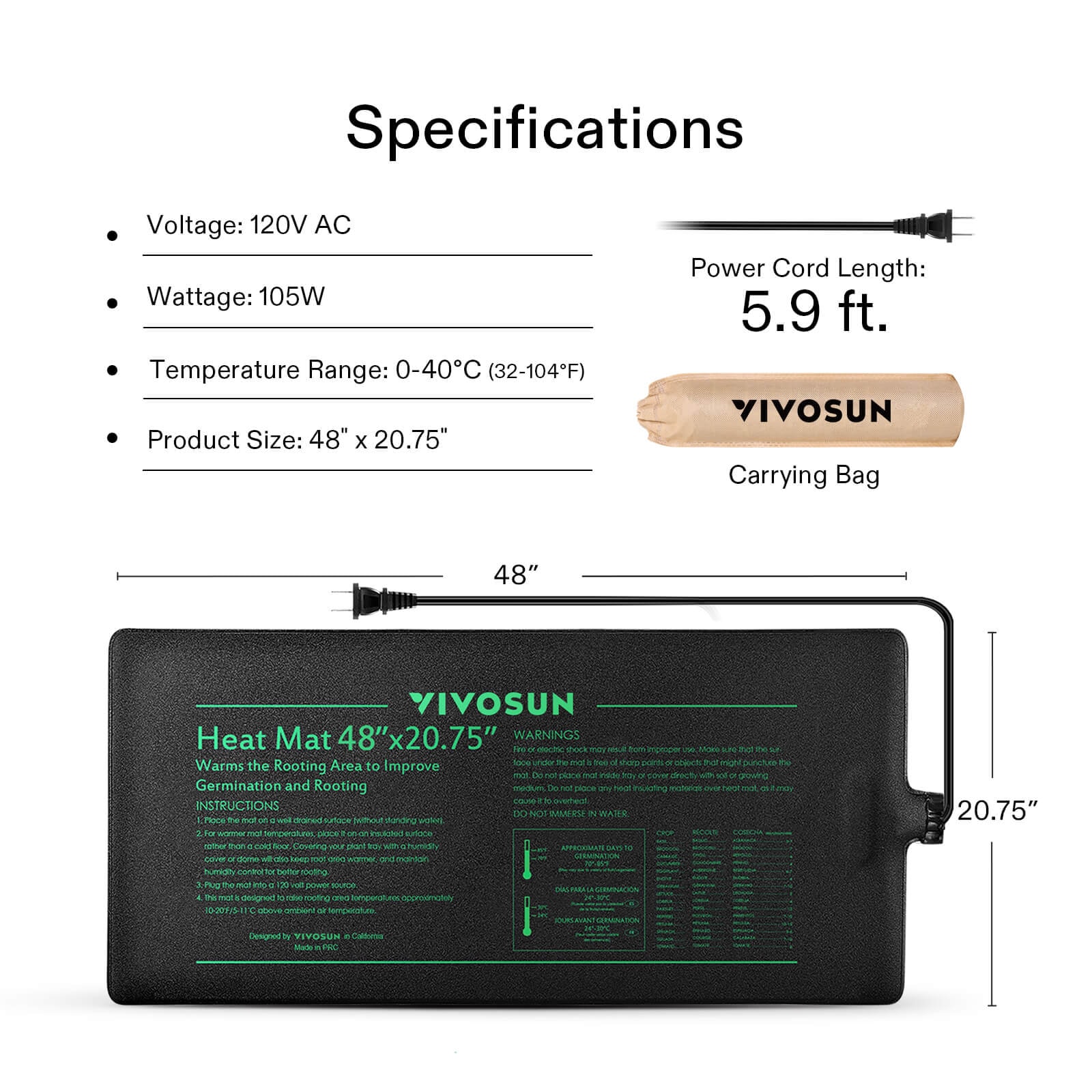 VIVOSUN Digital Heat Mat Thermostat Temperature Controller, 40–108 ºF 1000W  for Reptiles, Seedlings, Germination, Incubation and Fermentation - Kush  and Kind