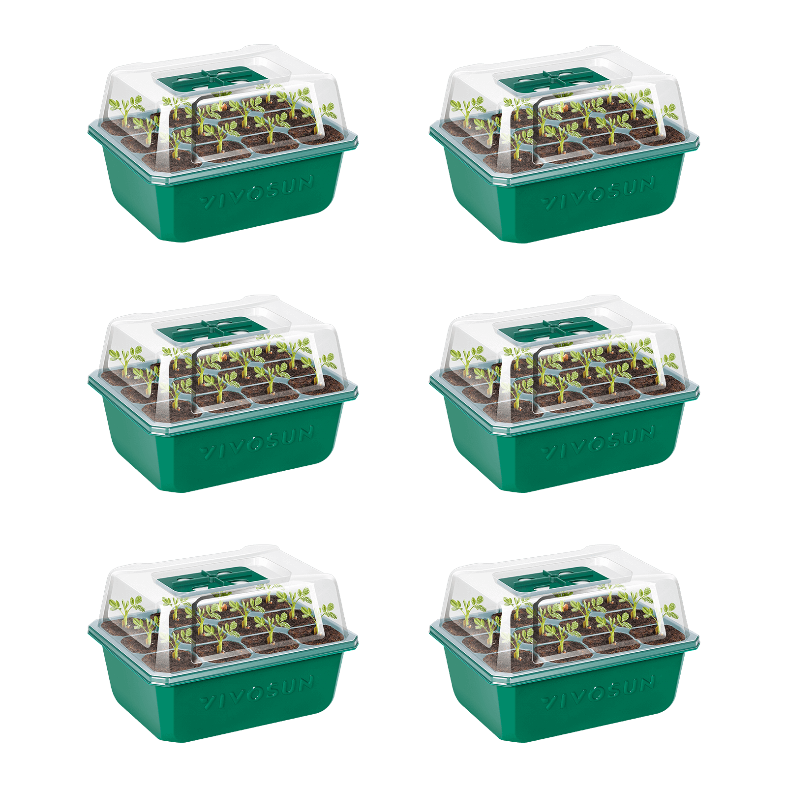 Seedling Combo w/ 10"x20.75" Heat Mat and 6Pack Seed Starter Trays