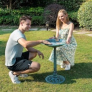 28” Polyresin Lightweight Antique Bird Bath for Outdoors, Gardens, Patio, Yard, Deck, Green