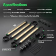 LumaRay Side Lights (4-Bar), Full Spectrum LED Bar Lights, SGS Compatible 