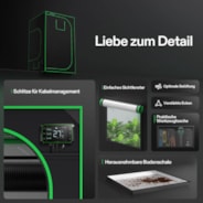 Growbox 120x120x200cm S448, für 4-8 Pflanzen, 600D lichtdichtes Oxford-Gewebe, für den Indoor-Pflanzenanbau