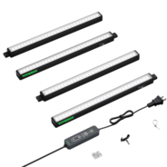 T5 Grow Lights for Indoor Plants, 5000K Full Spectrum 28W (4 x 7W), 1FT LED Plant Light Strip with Timer & Dimming Controller for Seed Starting, 4-Pack