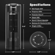 VIVOSUN 13'' Bladeless Table Tower Fan, with 3 Speeds and 70°Oscillation, Portable and Compact, Quiet Cooling Fan for Home and Office, Black