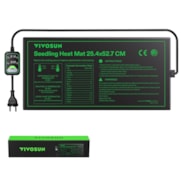 Anzucht-Heizmatte mit digitalem Dual-Display-Thermostat, 25x53 cm schwarze Wärmematte für die Keimung von Samen