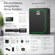 Smart Growbox Komplettset 150 x 80 x 200 cm, Komplettsystem für 3 Pflanzen, mit WiFi E42A+ Controller, 200W AeroLight Wing SE LED Pflanzenlampe und 15 cm AeroZesh G6 Abluftset