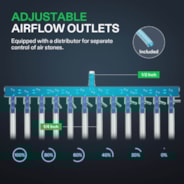 55W 1427 GPH Commercial Air Pump 90L/min 12 Outlet