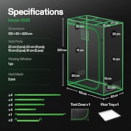 Grow Tent 5x5 S558, High Reflective Mylar with 1680D Oxford Canvas & Heavy-Duty Metal Support 60"x60"x80"