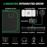 Smart Grow Tent Kit GIY-SGS-52 2x5, 3-Plant Complete System, with WiFi E42A+ Controller, 200W AeroLight Wing LED Grow Light, 6-inch AeroZesh T6 Ventilation Combo, and AeroWave E6 Gen2 Clip-on Fan