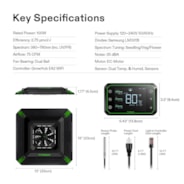 Smart Grow System with AeroLight 100W LED Grow Light, 6-inch AeroZesh Inline Fan, and GrowHub Controller