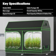 Roof Grow Tent 4x8 R846, 8-16 Plants Use, with Sloping Roof, 48″ x 96″ x 72″, For Indoor Plants Growing