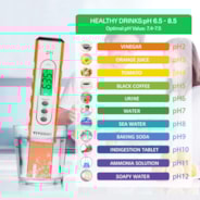 Digital pH Tester Pen, High Accuracy Water Quality Tester, Orange