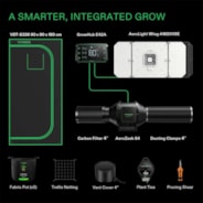 Smart Grow Tent Kit GIY-SE-33 3x3, 3-Plant Complete System, with WiFi E42A Controller, 200W AeroLight Wing SE LED Grow Light, and 4-inch AeroZesh S4 Ventilation Combo