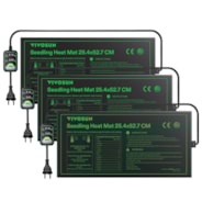 Anzucht-Heizmatte mit digitalem Dual-Display-Thermostat, 25x53 cm schwarze Wärmematte für die Keimung von Samen, 3er-Pack