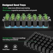 6-Pack Seed Starter Trays, 240-Cell Seed Starter Kit with 2 Set of LED Lights