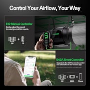 AeroZesh G6 Inline Fan 6″ with E12 Speed Controller, PWM-Controlled EC Fan for Grow Tent Ventilation