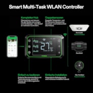Smart Air Filtration Kit Pro 6″, AeroZesh T6 Inline Fan with E42A Temp. Humidity WiFi Controller, Carbon Filter & Ducting Combo