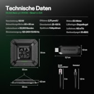 AeroLight A100SE Vollspektrum LED Pflanzenlampe 100W, mit Integriertem Zirkulationsventilator & GrowHub E25, Kompatibel mit App, 60 x 60 cm Abdeckfläche