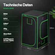 Growbox 120x120x200cm S448, für 4-8 Pflanzen, 600D lichtdichtes Oxford-Gewebe, für den Indoor-Pflanzenanbau
