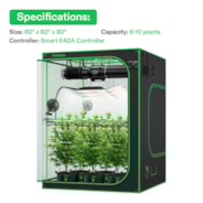 Smart Grow Tent Kit GIY-SGS-55 Pro 5x5, 6-Plant Complete System, with WiFi E42A Controller, 3x 200W AeroLight Wing LED Grow Light, 6-inch AeroZesh T6 Ventilation Combo, and 2x AeroWave E6 Gen2 Clip-on Fan