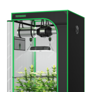 Standard Grow Tent Kit GIY-27 2.7x2.7, 2-Plant Complete System, with 150W VS1500 LED Grow Light, 4-inch Ventilation Combo