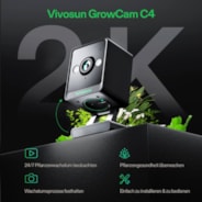 GrowCam C4, 2K-QHD-WLAN-Smart-Kamera für Growzelte & VGrow Smart Grow Box, mit Zeitraffer, Nachtsicht und App-Steuerung