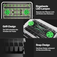 1 x 40-Zellen-Anzuchtschale mit 1 Set LED-Leuchten und 25,4 x 52,7 cm Sämling-Heizmatte