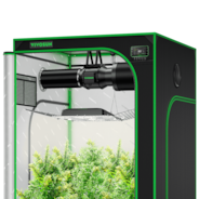 Smart Grow Tent Kit GIY-SGS-44 4x4, 4-Plant Complete System, with WiFi E42A+ Controller, 400W AeroLight Wing SE LED Grow Light, 6-inch AeroZesh G6 Ventilation Combo