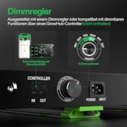 VSFD6500 Vollspektrum LED Pflanzenlampe Lichtbalken 650W, abnehmbares Design mit 6 Dimmoptionen, 120 x 120 cm Abdeckfläche