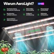 VIVOSUN AeroLight 320W LED Pflanzenlampe, Indoor-Anbau Lichtleiste mit integriertem Umluftventilator, Vollspektrum Pflanzenlampe für Growzelt, App-Steuerung, GrowHub-kompatibel, dimmbar, 120 x 60 cm Abdeckfläche