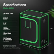 Grow Tent 1.5x2.5 S3018, 1-2 Plants Use, 600D Light-proof Oxford, 18″ x 30″ x 36″, For Indoor Plants Growing