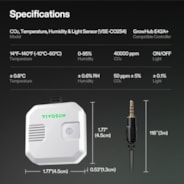 4-in-1 Sensor, Temperature and Humidity Monitoring with CO₂ and Light Detection, Compatible with GrowHub E42A+