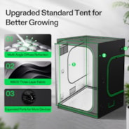 Smart Grow Tent Kit 5x5 Complete Indoor Grow System with Smart Controller, Full-Spectrum LED Grow Light & Ventilation Automation System, 1680D Mylar Tent 60"x60"x80"