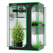 Smart 2-in-1 Grow Tent Kit 3x4, 2-Plant Complete System, with WiFi E42A+ Controller, AeroLight Wing AW200SE LED Grow Light, and 4-inch AeroZesh G4 Ventilation Combo