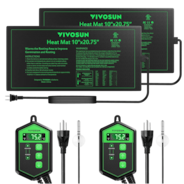 10″x20.75″ Seedling Heat Mat and Digital Thermostat Combo Set MET Standard, 2 Pack