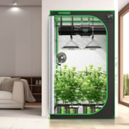 Smart Grow Tent Kit GIY-SGS-44 Pro 4x4, 4-Plant Complete System, with WiFi E42A Controller, 4x 100W AeroLight LED Grow Light, 6-inch AeroZesh T6 Ventilation Combo, and AeroWave E6 Clip-on Fan