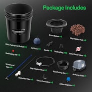 5 Gallon DWC Hydroponic System Kit (4 Bucket, Black)